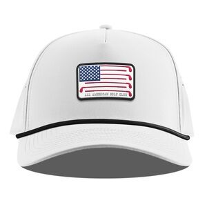 BRANDED BILLS All American Golf Club Curved 5 Panel Rope Hat WHITE